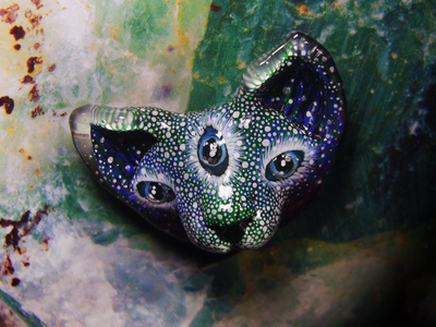 "Всевидящий Муркотик - звёздный путешественник", необычная брошь в стиле фэнтези