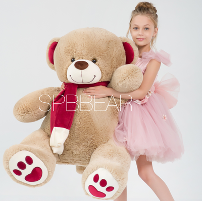 Большой плюшевый медведь 150 см кремовый Кевин