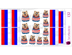 Слайдер дизайн 132 - Флаг России. Медведь - партиот.