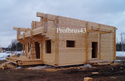 Двухэтажный Дом из клееного бруса "Княжий луг", 170 м2