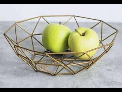 Корзина для фруктов сетка лофт золото d 26