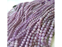 Кунцит шары 6,1-6,5/8-8,3 мм, цена за нить 19 см