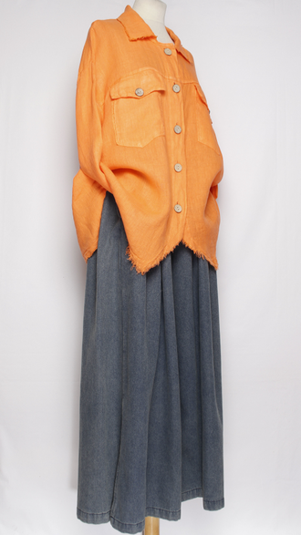 Рубашка-жакет "КЛАПАНЫ ВИНТАЖНАЯ" оранжевая р.50-58