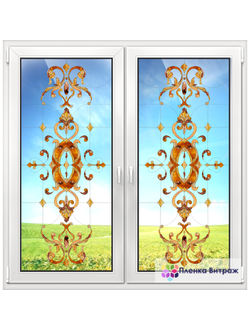 Витражная пленка, витражная пленка самоклеющаяся, пленочный витраж с классическим рисунком