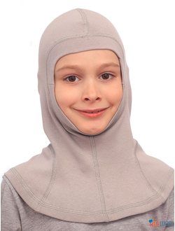 Шапка-шлем 23301-02 95%хлопок 5%лайкра, серый гранит 50-52