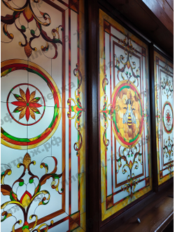 Витражная пленка, витражная пленка самоклеющаяся под заказ,пленочный витраж с классическим рисунком
