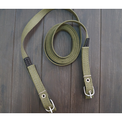 ПОВОД ДЛЯ УЗДЫ РЕМЕННОЙ С КОЖЕЙ, 3 МЕТРА, ХАКИ, РАБОЧИЙ.