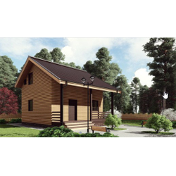 Двухэтажный каркасный дом с двумя спальнями 85м² (SK69)