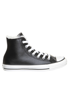 Зимние кеды Converse All Star Leather Black Fur