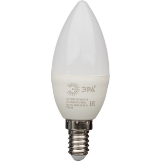 Лампа светодиодная Эра 7W E14 4000k нейт.бел.свеча LED B35-7W-840-E14