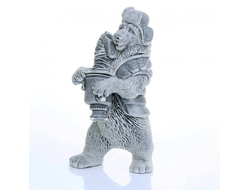 Медведь с самоваром, литьевой мрамор.ОПТ