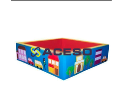 "Сухой бассейн" (квадратный с аппликацией) - Городок, голубой