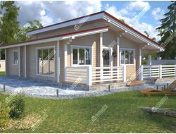 Одноэтажный дом из клееного бруса ПБ-01, 100 м2