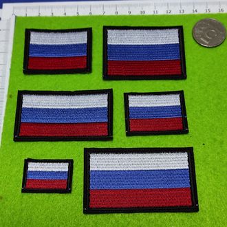Аппликации термоклеевые флаг России ассорти (6шт).