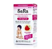 Купить тайский детский сироп от температуры SARA с парацетамолом (клубничный), узнать отзывы