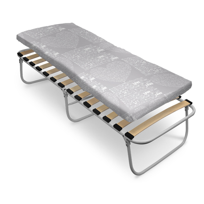 Кровать раскладная с ортопедическим основанием и мягким матрасом РК6-М, рисунок с сердцами