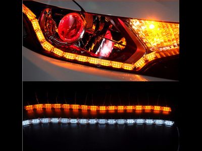 ДХО с бегающим поворотником, 16LED, комплект 2шт