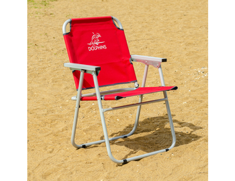 Пляжное кресло-шезлонг КЕДР Dolphins алюминий, цвет зеленый/бежевый/красный