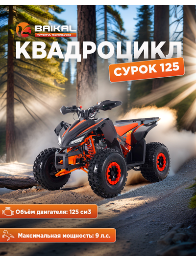 Квадроцикл BAIKAL СУРОК 125 оранжевый