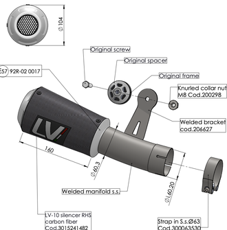 Глушитель LEOVINCE LV-10 Carbon 15241C