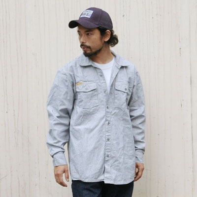 Рубашка Prison Blues® HICKORY WORK SHIRT [Пуговицы/Длинный рукав]