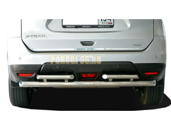 Защита заднего бампера двойная d60/42 для Nissan X-trail T32 (2015-)