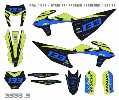 Наклейки на мотоцикл KTM 125-450 SX, SXF 2019-2022, EXC 2020-2023/GR8 #3538