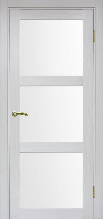 Межкомнатная дверь "Турин-530.222" ясень серебристый (стекло сатинато)