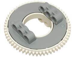 Technic Turntable 60 Tooth with White Top with Straight Teeth 18939 / 88738, Light Bluish Gray (18939c03)