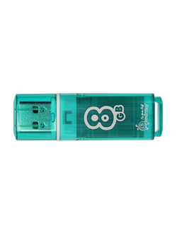 Флеш-память Smartbuy Glossy, 8Gb, USB 2.0, зеленый, SB8GBGS-G