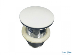 Донный клапан для ванн без переливного отверстия белый глянец