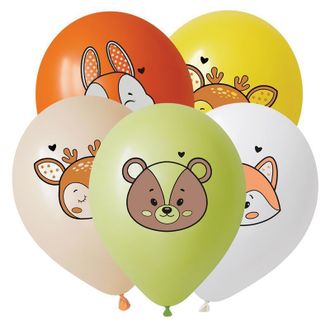 Воздушные шары с гелием "Волшебный лес Животные" 30 см
