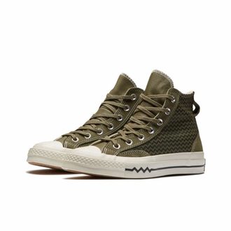 Кеды Converse Chuck Taylor 70 Vltg Suede Overlay Utility Green замшевые зеленые высокие