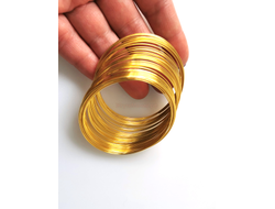 МЕМОРИ ПРОВОЛОКА / ПРОВОЛОКА С ПАМЯТЬЮ ДЛЯ БРАСЛЕТОВ (толщина 0,6мм) 5,5-6см - ЗОЛОТО - 10 ВИТКОВ