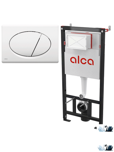 Инсталляция AlcaPlast AM101/1120 RU-3:1 + M70-0001 SET 3v1 с белой клавишей смыва в магазине Маруся