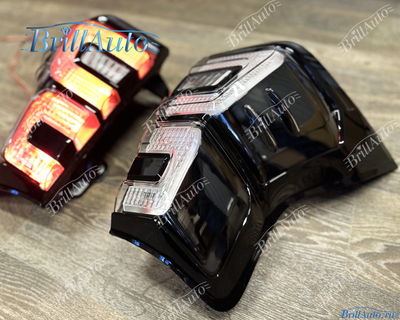 Стопы Toyota Land Cruiser Prado 150 2018+ черные светодиодные