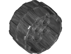 Wheel Hard Plastic, Treaded with 7 Pin Holes 37mm D. x 22mm, Pearl Dark Gray (22410 / 6122170)