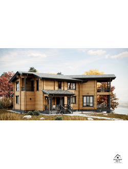 "Гармония Пространства": Авторский Проект Дома из Клееного Бруса 309 м²