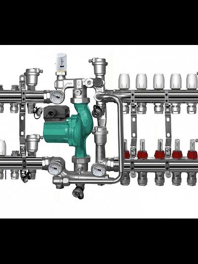 Узел смесительный Royal Mix 1" без насоса 180мм