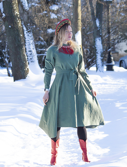 "Донское" базовое платье - укороченное, 100% крапива