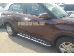 Пороги с накладным листом d53 для Hyundai Creta 2021-