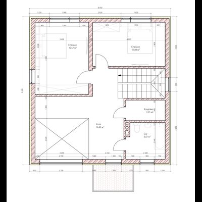 Двухэтажный дом с тремя спальнями 124м² (S74)