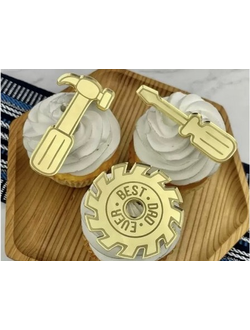 Набор Топперы "Мужской набор" 3 шт. (золото)