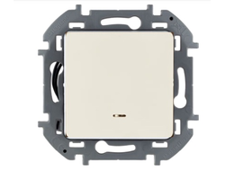 Legrand, Inspiria, Выключатель одноклавишный с подсветкой - слоновая кость