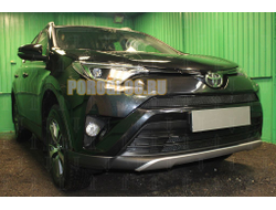 Защита радиатора Toyota Rav 4 2015-2019 (2 части) black низ кроме DT PREMIUM