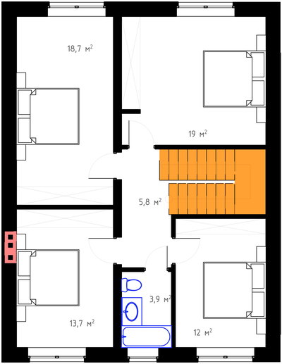 Двухэтажный дом с пятью спальнями и цокольным этажом 195м² (S13)