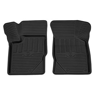 Коврик салонный резиновый (черный) для Datsun  (передний ряд сидений) (Борт 4см)