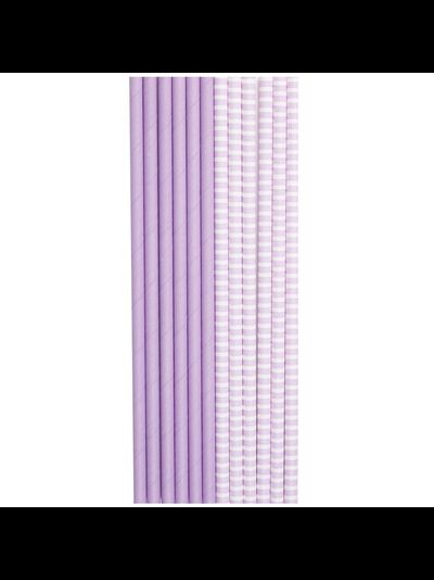 Трубочки бумажные для праздника (лаванда/пастель, 12 шт./уп.)