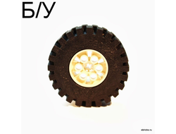 ! Б/У - Wheel 20 x 30 Technic with Black Tire 20 x 30 Technic 4266 / 4267, White (4266c02) - Б/У