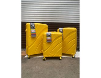 Комплект из 3х чемоданов Impreza Sea Полипропилен S,M,L Желтый